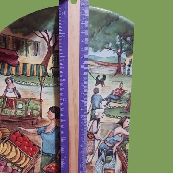 Brunelli Market Scene Italian Plates set of 2 - Picture 7 of 7